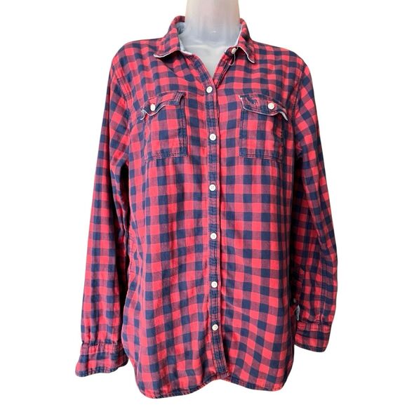 Abercrombie Women's Checkered Button Down Flannel Shirt Sz M Cabincore Cozy - Picture 6 of 8